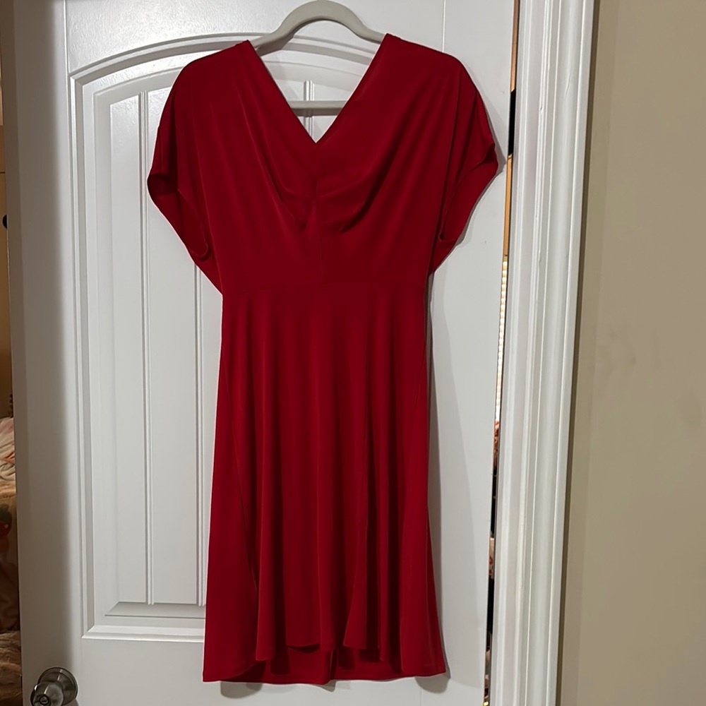 Red Flutter Sleeve Dress